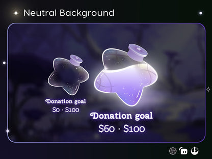 Star Bottle Goal Widget: Customizable Stream Overlay (Digital Download)