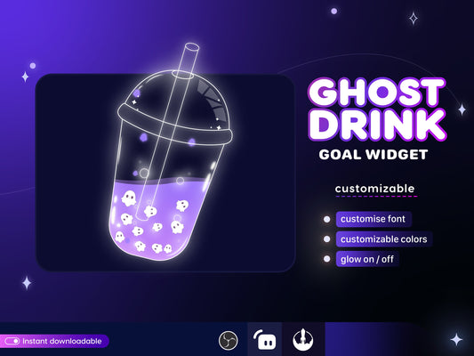 Boba Drink Goal Widget: Customizable Stream Overlay (Digital Download)