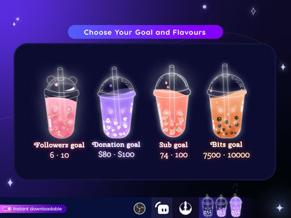 Boba Drink Goal Widget: Customizable Stream Overlay (Digital Download)