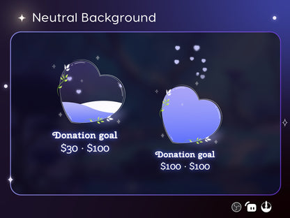 Cute Minimalist Heart Liquid Filling Goal Widget is fully customisable for Twitch Streamlabs, TikTok Studio, and Streamelements.
