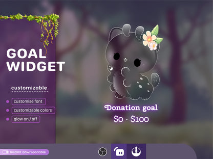 Cute Bloodworm Nature Insects Liquid Filling Goal Widget is fully customisable for Twitch Streamlabs, TikTok Studio, and Streamelements.