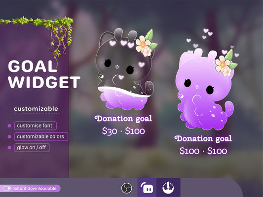 Cute Bloodworm Nature Insects Liquid Filling Goal Widget is fully customisable for Twitch Streamlabs, TikTok Studio, and Streamelements.