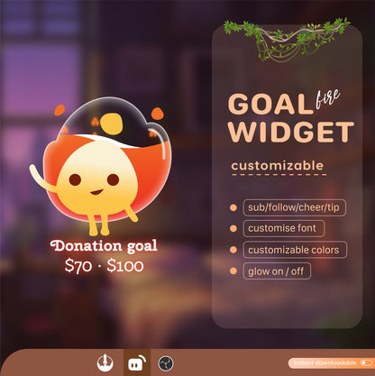 Customizable Liquid Filling Goal Widget for Twitch Streamlabs Streamelements (Digital Download)