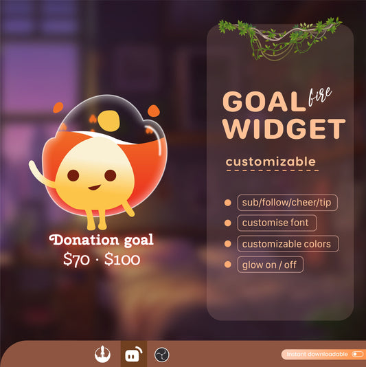Customizable Liquid Filling Goal Widget for Twitch Streamlabs Streamelements (Digital Download)