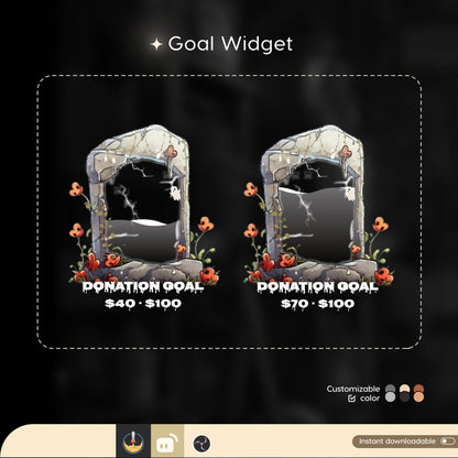 Tombstone Ghost Goal Widget: Customizable Stream Overlay (Digital Download)