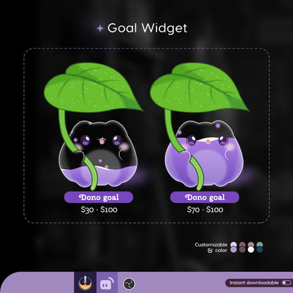 Cute Froggy Goal Widget | Liquid Filling Widget is fully customisable for Twitch Streamlabs, TikTok Studio, and Streamelements