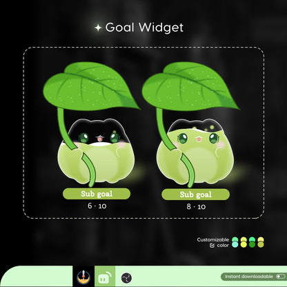 Cute Froggy Goal Widget | Liquid Filling Widget is fully customisable for Twitch Streamlabs, TikTok Studio, and Streamelements