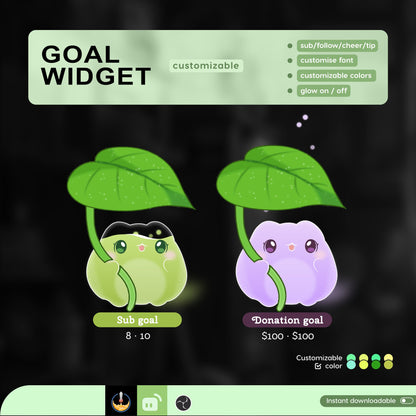 Cute Froggy Goal Widget | Liquid Filling Widget is fully customisable for Twitch Streamlabs, TikTok Studio, and Streamelements