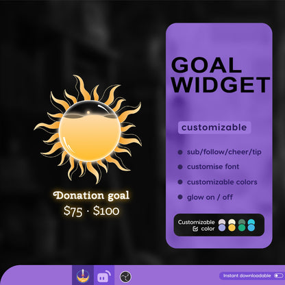 Twitch Liquid Combo Goal Bar Widget - Vtuber Asset - Alerts Streamlabs, TikTok Studio, and StreamElements
