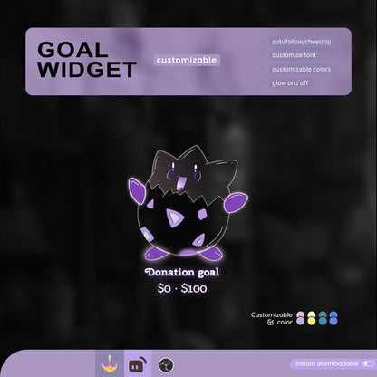 Moon Ghost Animated Goal Widget: Twitch Stream Overlay (Digital Download)