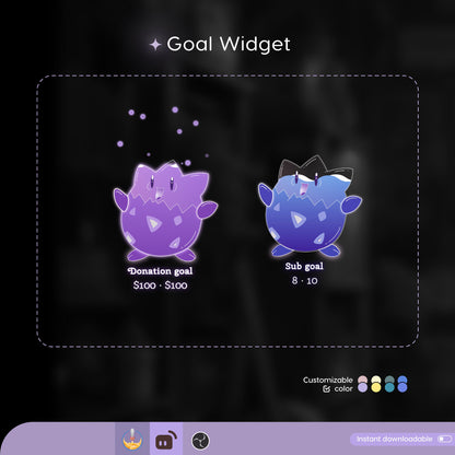 Moon Ghost Animated Goal Widget: Twitch Stream Overlay (Digital Download)