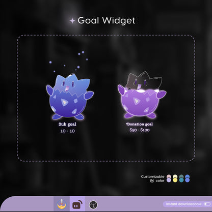 Moon Ghost Animated Goal Widget: Twitch Stream Overlay (Digital Download)
