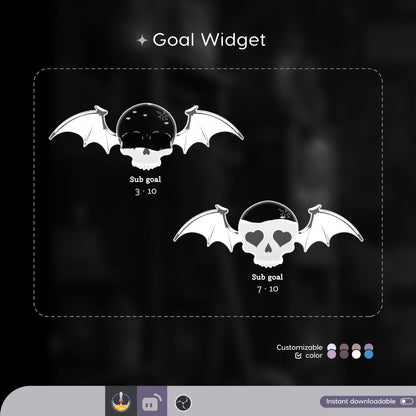Spooky Skull Ghost Goal Widget: Custom Twitch Stream Overlay