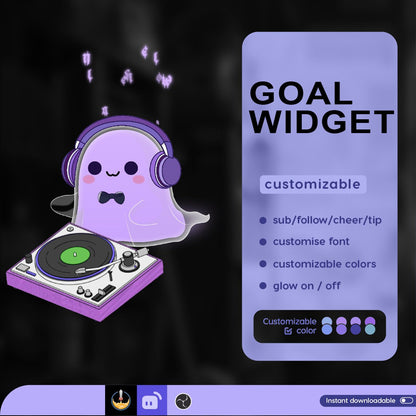 Musical Ghost Goal Widget: Halloween Stream Overlay (Digital Download)