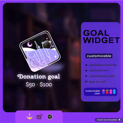 Cute EarPod Liquid Filling Goal Widget is fully customisable for Twitch Streamlabs, TikTok Studio, and Streamelements.