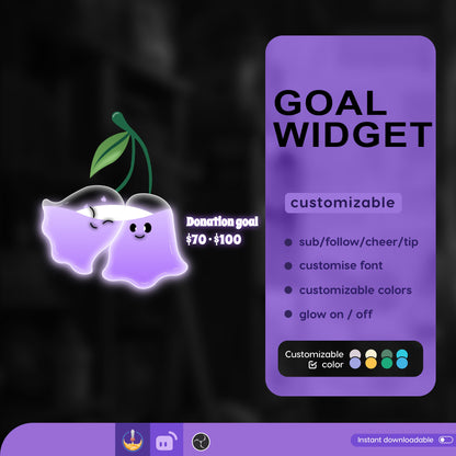 Twin Ghost Goal Widget: Customizable Stream Overlay (Digital Download)