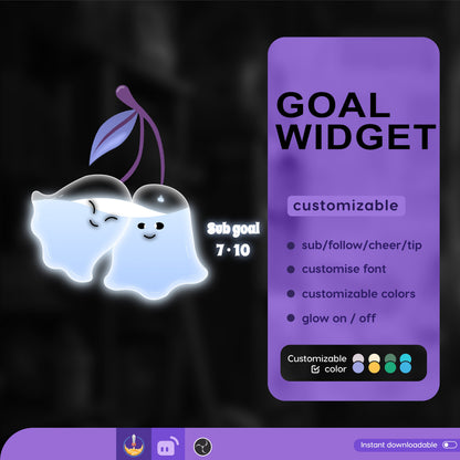 Twin Ghost Goal Widget: Customizable Stream Overlay (Digital Download)