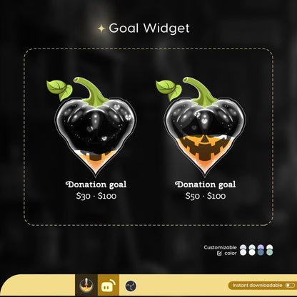Love Pumpkin Goal Widget: Customizable Stream Overlay (Digital Download)