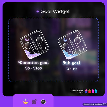 Cute EarPod Liquid Filling Goal Widget is fully customisable for Twitch Streamlabs, TikTok Studio, and Streamelements.