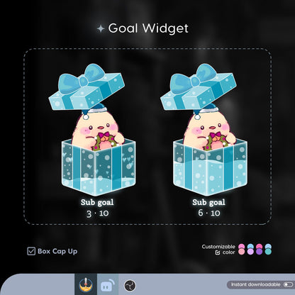 Christmas GiftBox Liquid Filling Goal Widget is fully customisable for Twitch Streamlabs, TikTok Studio, and Streamelements