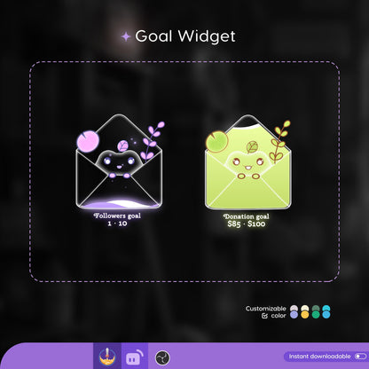 Customizable Envelope Goal Widget for Twitch Streamlabs & StreamElements (Digital Download)