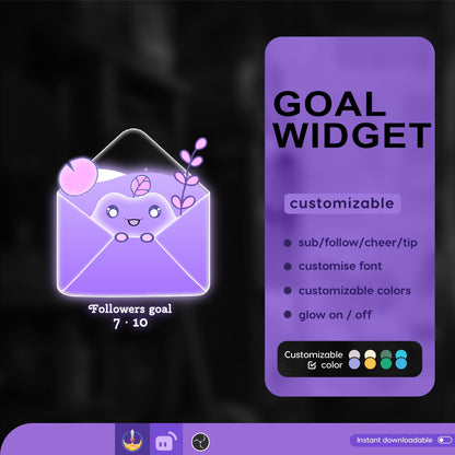 Customizable Envelope Goal Widget for Twitch Streamlabs & StreamElements (Digital Download)
