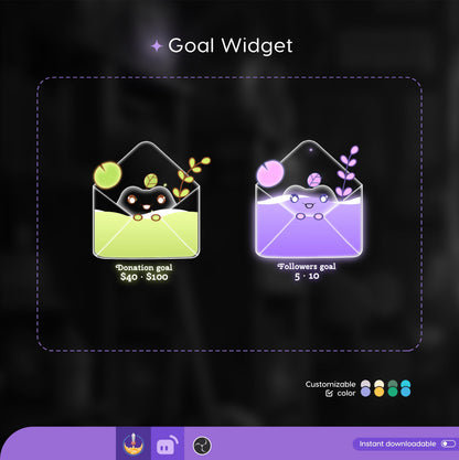 Customizable Envelope Goal Widget for Twitch Streamlabs & StreamElements (Digital Download)