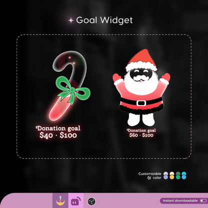Christmas COMBO Liquid Filling Goal Widget is fully customisable for Twitch Streamlabs, TikTok Studio, and Streamelements
