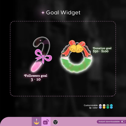 Christmas COMBO Liquid Filling Goal Widget is fully customisable for Twitch Streamlabs, TikTok Studio, and Streamelements