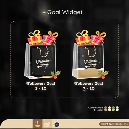 Thanks Giving Tot Bag Liquid Filling Goal Widget is fully customisable for Twitch Streamlabs, TikTok Studio, and Streamelements