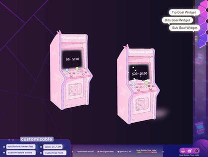 Arcade Goal Widget: Customizable Stream Overlay (Digital Download)