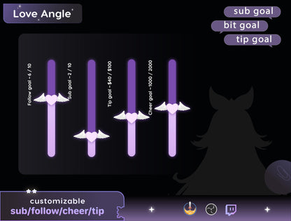 Angel Love Bar Loading Goal Widget: Twitch StreamElements OBS (Digital Download)