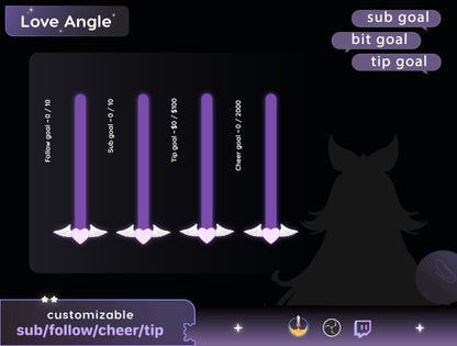 Angel Love Bar Loading Goal Widget: Twitch StreamElements OBS (Digital Download)