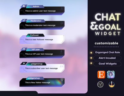 Valorant Stream Chat Widget: Cyber Theme with Pronouns & Alerts