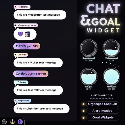 Pastel Bubble Chat Widget • Pastel Gradient, Minimal Theme With Pronouns & Alerts for Twitch Streams (StreamElements Only) with Bubble Goal