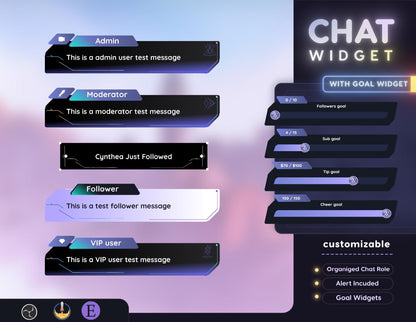 Valorant Stream Chat Widget: Cyber Theme with Pronouns & Alerts
