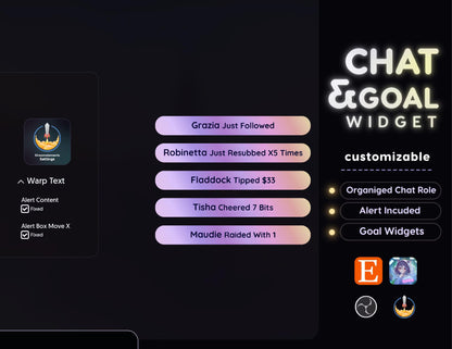 Pastel Bubble Chat Widget • Pastel Gradient, Minimal Theme With Pronouns & Alerts for Twitch Streams (StreamElements Only) with Bubble Goal