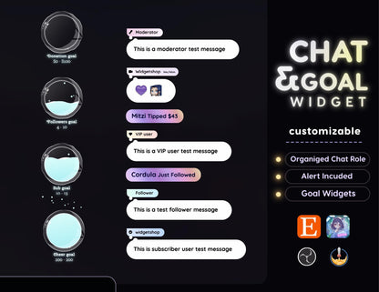 Pastel Bubble Chat Widget • Pastel Gradient, Minimal Theme With Pronouns & Alerts for Twitch Streams (StreamElements Only) with Bubble Goal