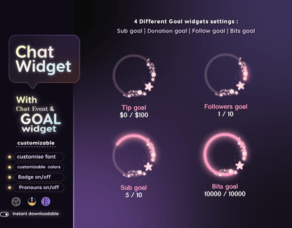 Sakura Butterfly Stream Widgets: Transparent Chat & Goal - StreamElements