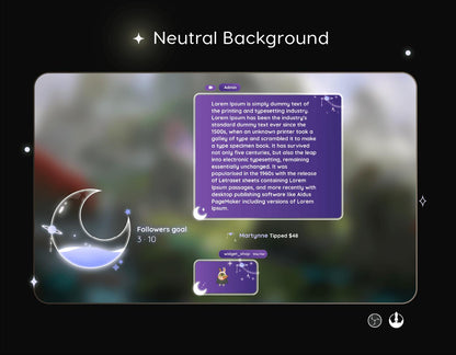 Astro Moon Galaxy Stream Widgets: Glassy Chat & Goal Theme