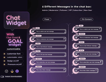 Butterfly Galaxy Stream Widgets: Chat & Goal - StreamElements