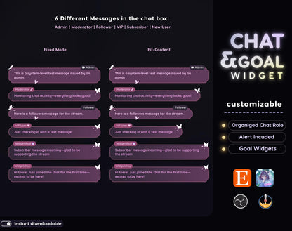 Celestial Butterfly Stream Widgets: Chat & Goal - StreamElements