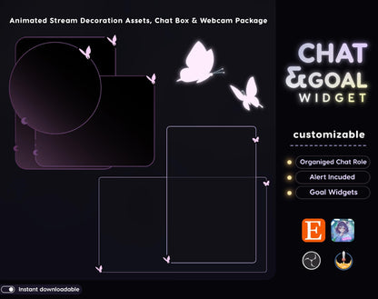 Celestial Butterfly Stream Widgets: Chat & Goal - StreamElements