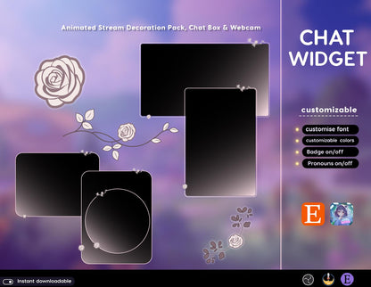 Rose flower nature aesthetic Chat Stream Widgets - Minimal, Flower Theme Clean Vibe Streamelement Only
