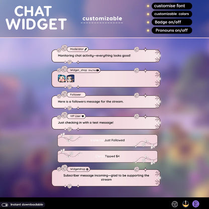 Rose flower nature aesthetic Chat Stream Widgets - Minimal, Flower Theme Clean Vibe Streamelement Only