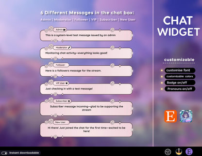 Rose flower nature aesthetic Chat Stream Widgets - Minimal, Flower Theme Clean Vibe Streamelement Only