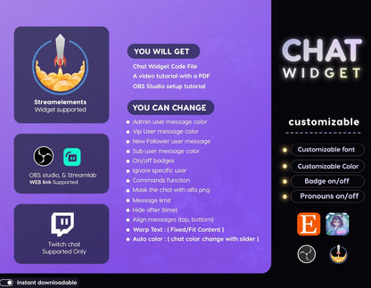 Spooky ghost Vibes Halloween Chat Widget: Transparent Neon Glow Theme - StreamElements