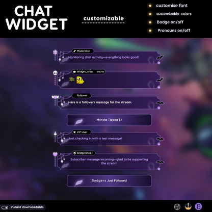 Minimal Halloween Chat Widget: Creepy skull ghost Theme - StreamElements