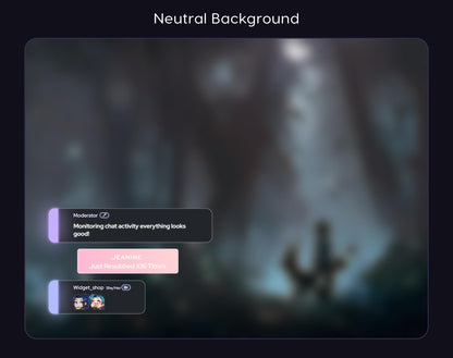 Pastel neon color minimal chat bubble for Twitch Streamers | Streamlements only setup through OBS