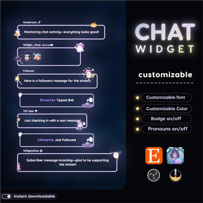 Neon Spooky Ghost Halloween Chat Widget: Transparent Neon Glow Theme - StreamElements